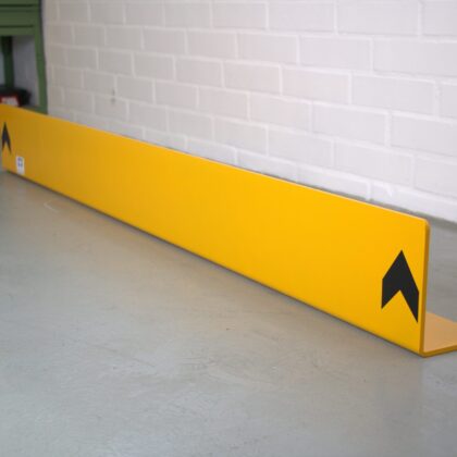 Pallestop 1,4 meter. Forside. Pulverlakeret sikkerhedsgul